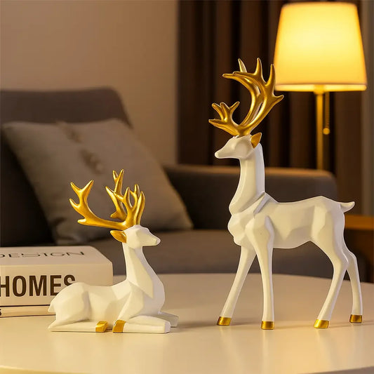Elo Dourado – Par de Cervos Esculturais