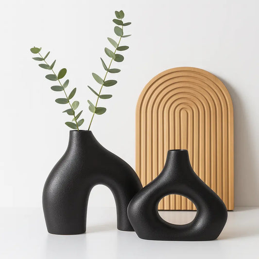 Duo Arco – Vasos Esculturais em Cerâmica Fosca