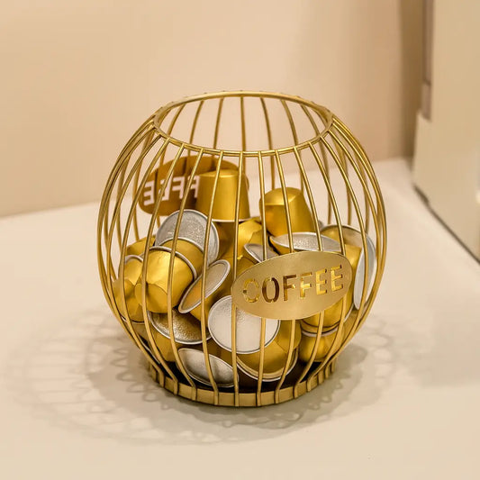 Cafée – Porta-Cápsulas com Design Escultural em Dourado