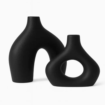 Duo Arco – Vasos Esculturais em Cerâmica Fosca